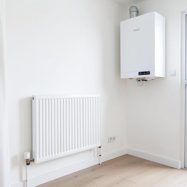 Nieuwe cv-ketel met radiator